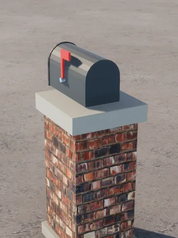Brick pier style home mailbox